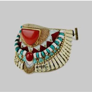 NAHUA Bohemian Turquoise and Burgundy Beaded Leather Bracelet
NWT Eclectic